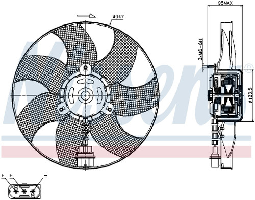 Nissens Engine Cooling Fan 85543 for 1998-2012 Audi/Seat/Volkswagen 1.8L 2.0L (A3, S3, TT, TT Quattro)