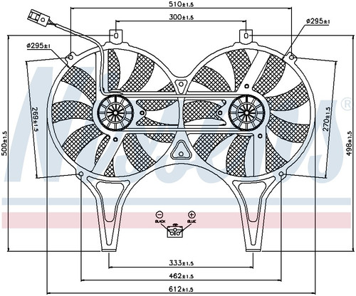 Nissens Engine Cooling Fan Assembly 85149 for 1996-2003 Mercedes-Benz 2.8L 3.0L (E280, E300, E320, E420)