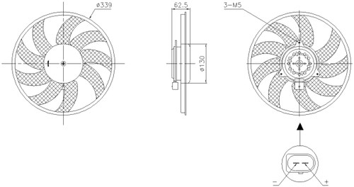 Nissens Engine Cooling Fan 850105 for 2010-2018 Audi 2.8L 1.8L (A6, A6 Quattro, A7, A7 Quattro)