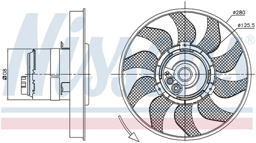 Nissens Engine Cooling Fan 85619 for 1992-2003 Volkswagen 2.8L 2.4L (EuroVan, Transporter)