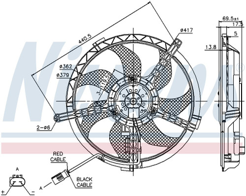 Nissens Engine Cooling Fan 85632 for 2006-2016 Mini 1.6L 1.5L (Cooper, Cooper Countryman, Cooper Paceman)