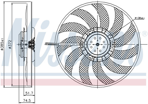 Nissens Engine Cooling Fan 85638 for 2000-2011 Audi/Seat 1.8L 2.0L (A4, A4 Quattro, A6, A6 Quattro)