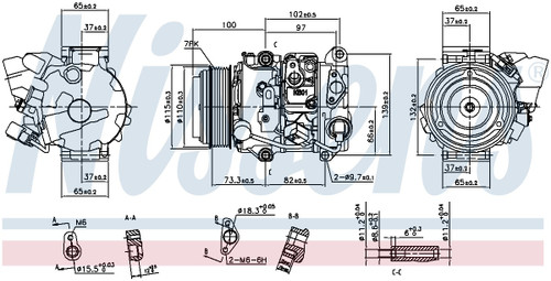 Nissens Air Conditioning Compressor with Clutch 890142