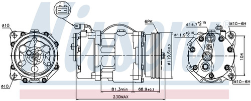 Nissens Air Conditioning Compressor with Clutch 89040 for 1993-2007 Volkswagen 2.0L 1.9L (Cabrio, Golf, Jetta, Passat)