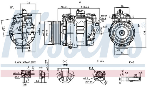 Nissens Air Conditioning Compressor with Clutch 890060