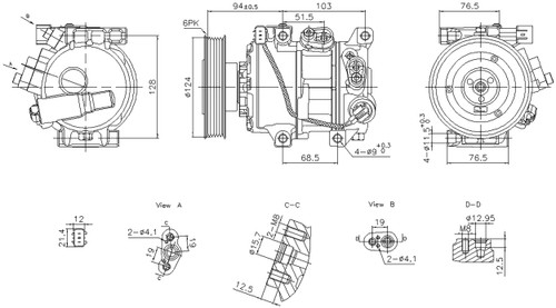 Nissens Air Conditioning Compressor with Clutch 890896 for 2012-2017 Hyundai/Kia (Accent, Rio)