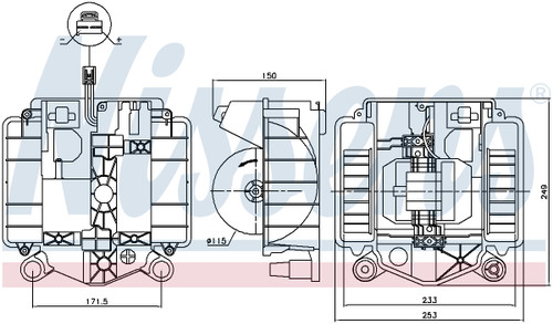 Nissens Blower Motor Assembly 87461 for 2014-2021 Mercedes-Benz 4.7L 4.0L (Maybach S550, Maybach S560, Maybach S600, Maybach S650)