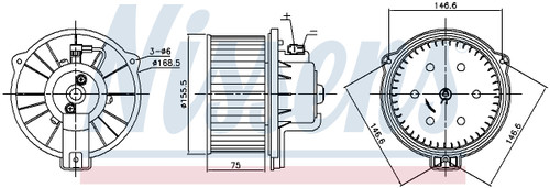 Nissens Blower Motor Assembly 87169 for 2000-2004 Volvo 1.9L (S40, V40)