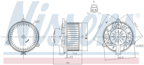Nissens Blower Motor Assembly 87248 for 2010-2011 Saab 2.8L 2.0L (9-5)