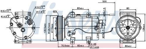 Nissens Air Conditioning Compressor with Clutch 89101 for 1993-1998 Audi 2.8L 2.2L (100, 100 Quattro, 90, 90 Quattro)