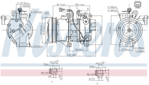 Nissens Air Conditioning Compressor with Clutch 890873 for 2004-2006 Scion (xA, xB)