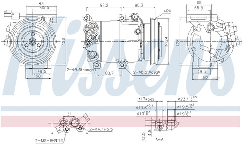 Nissens Air Conditioning Compressor with Clutch 890877 for 2010-2011 Kia 2.0L (Soul)