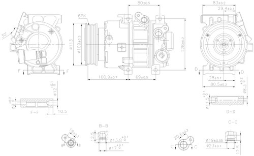 Nissens Air Conditioning Compressor with Clutch 890916 for 2012-2017 Hyundai/Kia 3.3L (Azera, Cadenza)