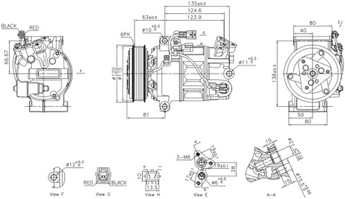 Nissens Air Conditioning Compressor with Clutch 890894 for 2013-2019 Nissan 1.8L 1.6L (Sentra, Tsuru)