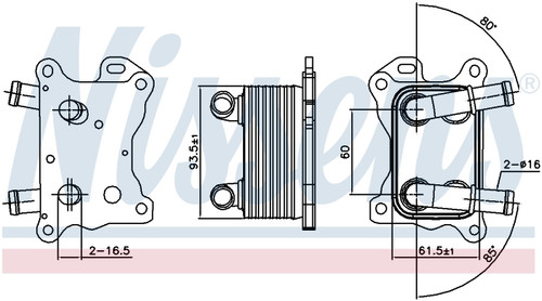 Nissens Engine Oil Cooler 90881 for 2016-2017 Smart 0.9L (Fortwo)