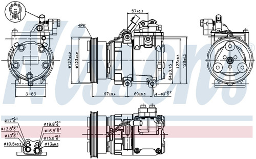 Nissens Air Conditioning Compressor with Clutch 89277 for 2000-2002 Hyundai 1.5L (Accent)