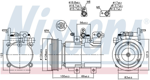 Nissens Air Conditioning Compressor with Clutch 89238 for 1999-2006 Hyundai/Kia 2.7L 2.5L (Santa Fe, Sonata, Optima)