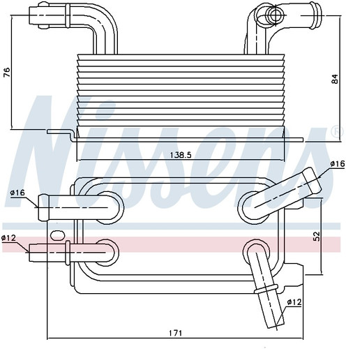 Nissens Automatic Transmission Oil Cooler 90642 for 2004-2013 Volvo 2.5L 2.4L (C30, C70, S40, V50)