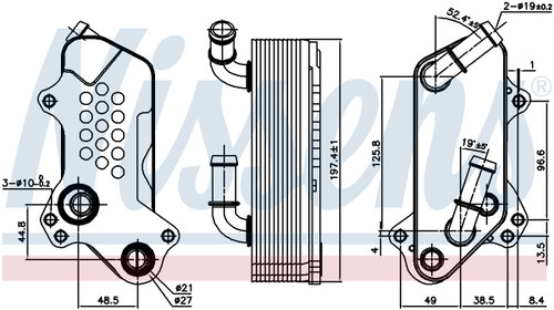 Nissens Engine Oil Cooler 91126 for 2003-2011 Saab 2.0L (9-3, 9-3X)