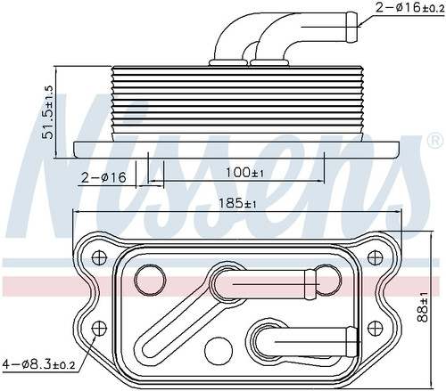 Nissens Engine Oil Cooler 90716 for 2003-2005 Volvo 2.8L 2.9L (S80, XC90)