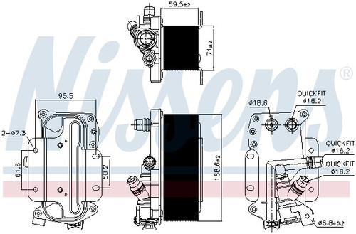 Nissens Automatic Transmission Oil Cooler 90936 for 2015-2016 BMW 2.0L (528i)