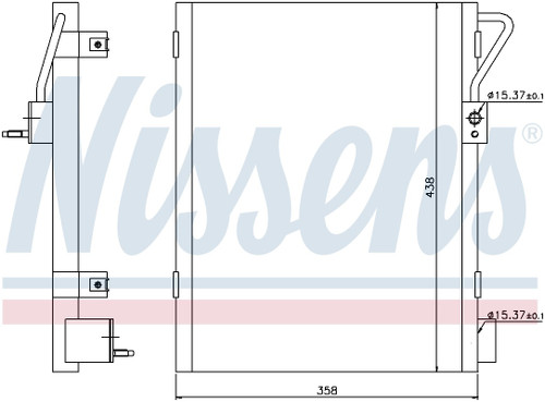Nissens Air Conditioning Condenser 940019 for 2002-2008 Dodge 5.7L 3.7L (Ram 1500, Ram 2500, Ram 3500)