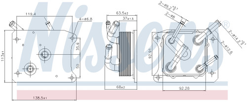 Nissens Automatic CVT Oil Cooler 91292 for 2014-2023 INFINITI/Nissan 3.5L 2.5L (QX60, Maxima, Pathfinder, Quest)