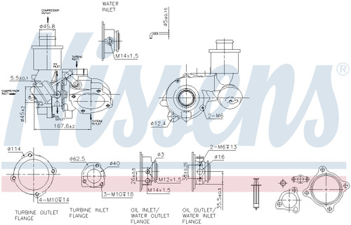 Nissens Turbocharger 93222 for 2001-2006 Audi/Volkswagen 1.8L (TT, TT Quattro, Beetle, Golf)