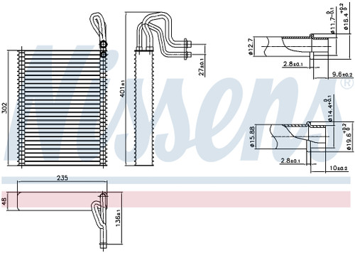 Nissens Air Conditioning Evaporator Core 92351 for 2007-2018 BMW 3.0L 4.8L (X5, X6)