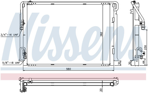 Nissens Air Conditioning Condenser 940422 for 1985-1993 Volvo 2.3L (240, 244, 245)