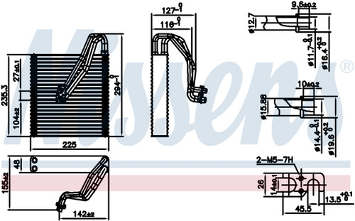 Nissens Air Conditioning Evaporator Core 92363 for 2007-2016 Mini 1.6L (Cooper, Cooper Countryman, Cooper Paceman)