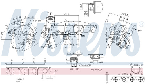 Nissens Turbocharger 93415 for 2006-2009 Audi/Volkswagen 2.0L (A3, TT, Eos, GTI)