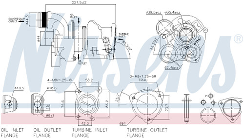 Nissens Turbocharger 93154 for 2007-2016 Mini 1.6L (Cooper, Cooper Countryman, Cooper Paceman)