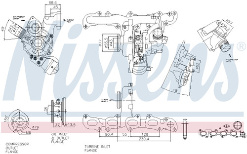 Nissens Turbocharger 93420 for 2015-2016 Audi/Volkswagen 2.0L (A3, Golf, Golf SportWagen)