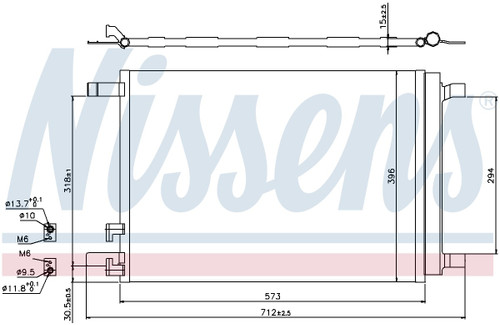 Nissens Air Conditioning Condenser/Receiver Drier Assembly 940319 for 2009-2025 Audi/Cupra/Seat 1.5L 1.0L