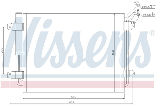 Nissens Air Conditioning Condenser/Receiver Drier Assembly 940138 for 2009-2018 Volkswagen 1.4L 2.0L (Tiguan, Tiguan Limited)