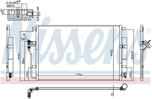 Nissens Air Conditioning Condenser/Receiver Drier Assembly 940826 for 2010-2021 Mercedes-Benz 2.0L 3.0L