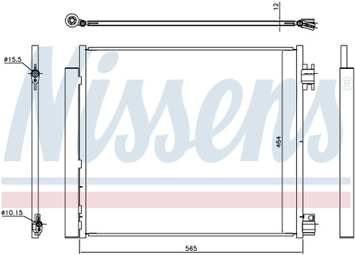 Nissens Air Conditioning Condenser/Receiver Drier Assembly 940546 for 2017-2022 Nissan 2.0L (Rogue Sport)