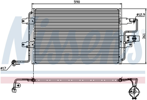 Nissens Air Conditioning Condenser 94310 for 1998-2012 Audi/Seat/Volkswagen 2.0L 1.8L (A3, S3, TT, TT Quattro)