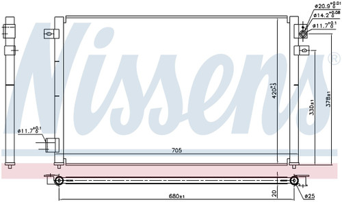 Nissens Air Conditioning Condenser 94717 for 1999-2008 Jaguar/Lincoln 3.0L 4.2L (S-Type, LS)