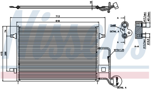 Nissens Air Conditioning Condenser 94592 for 2001-2005 Volkswagen 1.8L 2.8L (Passat)