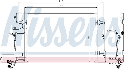 Nissens Air Conditioning Condenser 94593 for 1997-2001 Audi 2.8L (A6, A6 Quattro)