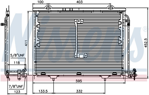 Nissens Air Conditioning Condenser 94284 for 1994-2003 Mercedes-Benz 2.2L 2.3L (C220, C230, C280, C36 AMG)