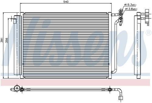 Nissens Air Conditioning Condenser/Receiver Drier Assembly 94605 for 2000-2006 BMW 4.8L 3.0L (X5)
