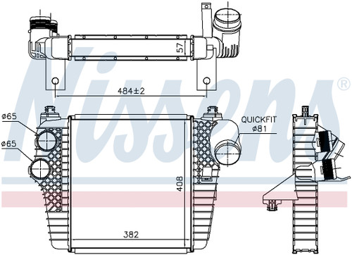 Nissens Turbocharger Intercooler 961203 for 2011-2012 Ford 3.5L (F-150)