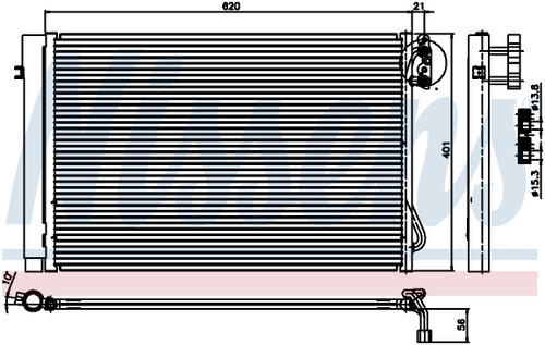 Nissens Air Conditioning Condenser/Receiver Drier Assembly 94872 for 2004-2016 BMW 3.0L 2.0L (1 Series M, 120i, 125i, 128i)