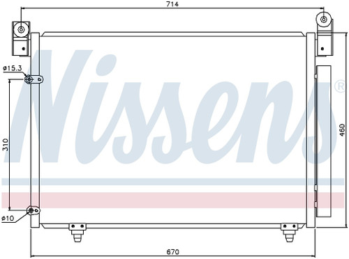 Nissens Air Conditioning Condenser/Receiver Drier Assembly 94933 for 2002-2006 Mazda 3.0L (MPV)