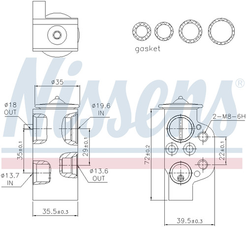Nissens Air Conditioning Expansion Valve 999314 for 2008-2016 Audi 2.0L 3.2L (A4, A4 Quattro, A5, A5 Quattro)