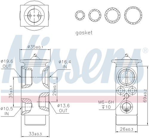 Nissens Air Conditioning Expansion Valve 999224 for 1997-2012 BMW/Land Rover 2.5L 2.8L (525i, 528i, 530i, 540i)
