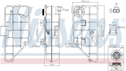 Nissens Engine Coolant Reservoir 996182 for 1998-2005 Mercedes-Benz 3.2L 3.7L (ML320, ML350, ML430, ML500)